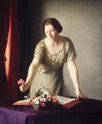 Girl Arranging Flowers William McGregor Paxton